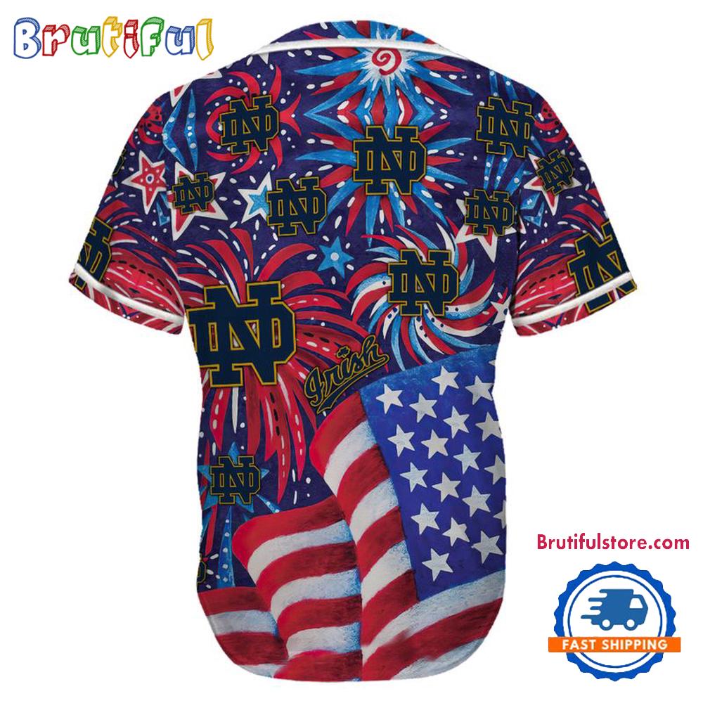 Notre Dame USA Flag Independence Day Baseball Jersey, Sport Team 4th of July Jersey