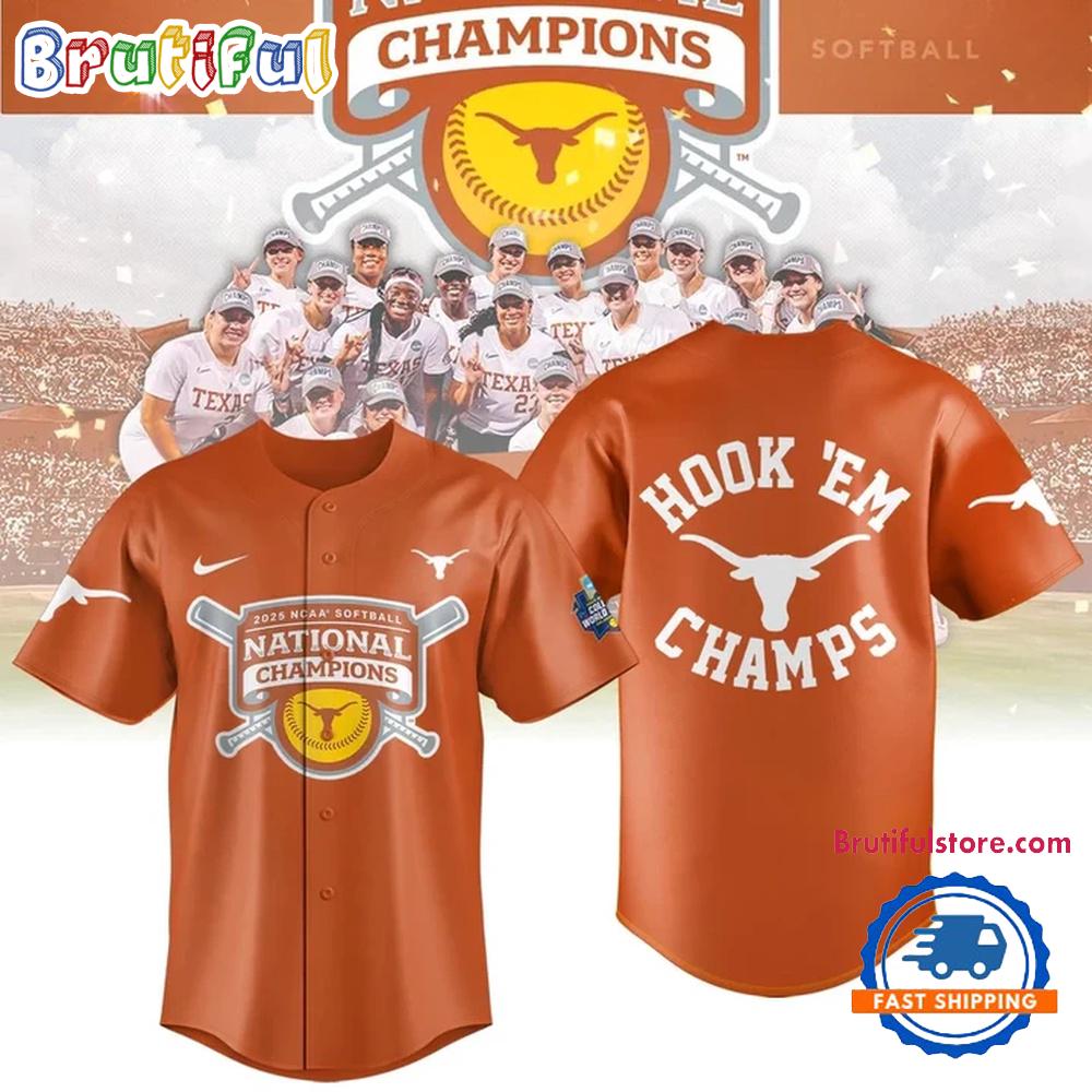 Texas Longhorns Softball Women's College World Series 2025 Champions New Design Jersey Shirt