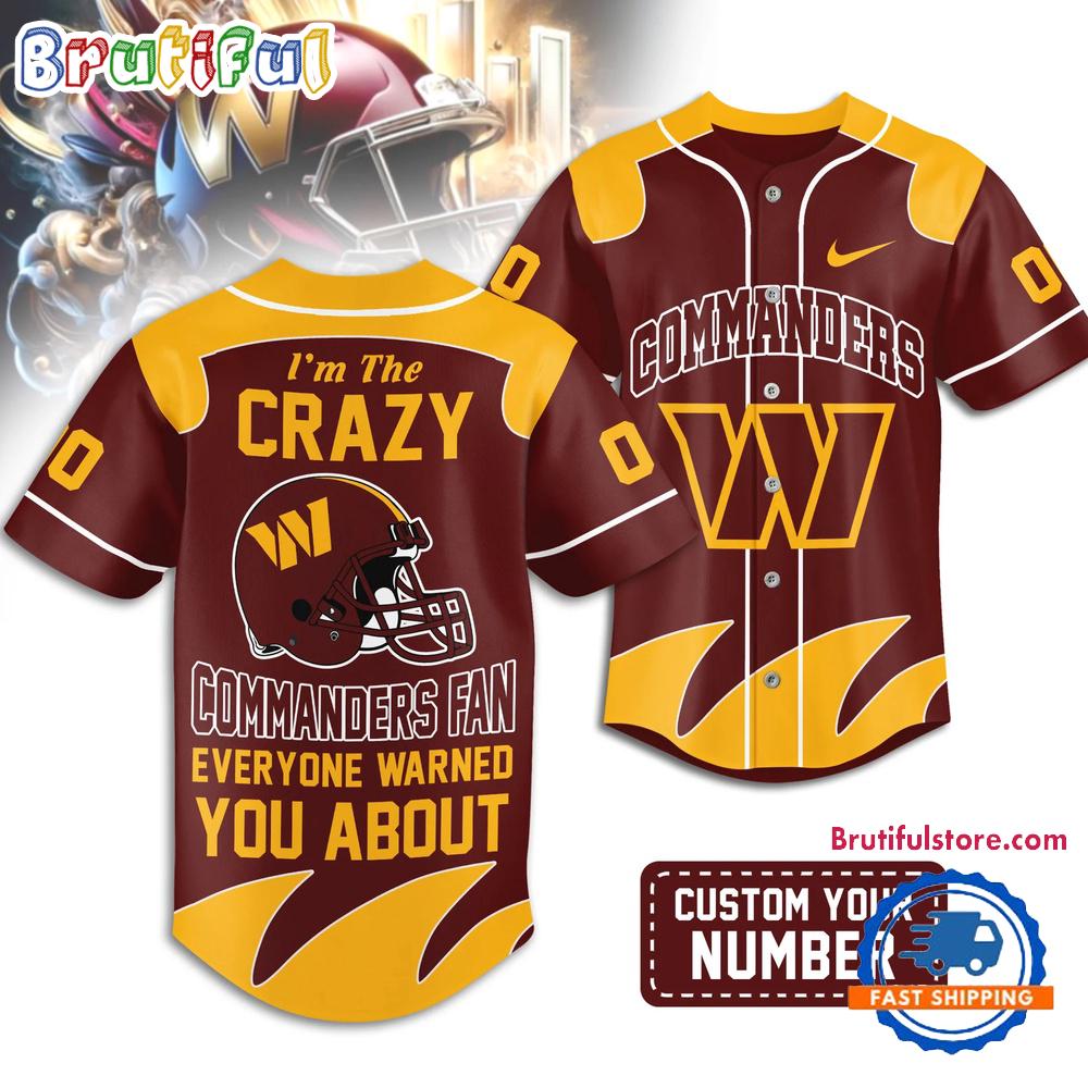 Washington Commanders 2026 NFL Crazy Football Fan Personalized Jersey Shirt
