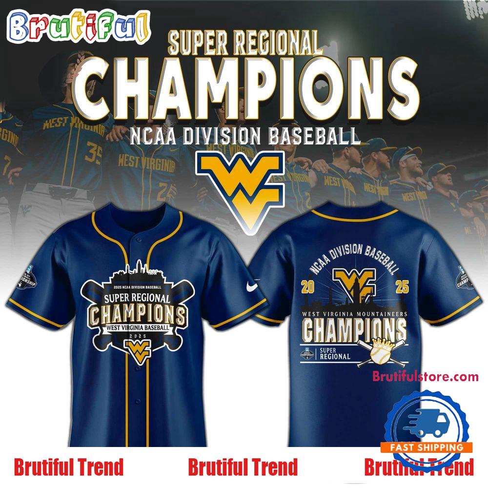 West Virginia Mountaineers 2025 NCAA Division Baseball Super Regionals Champions Jersey Shirt